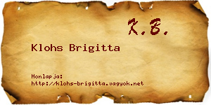 Klohs Brigitta névjegykártya